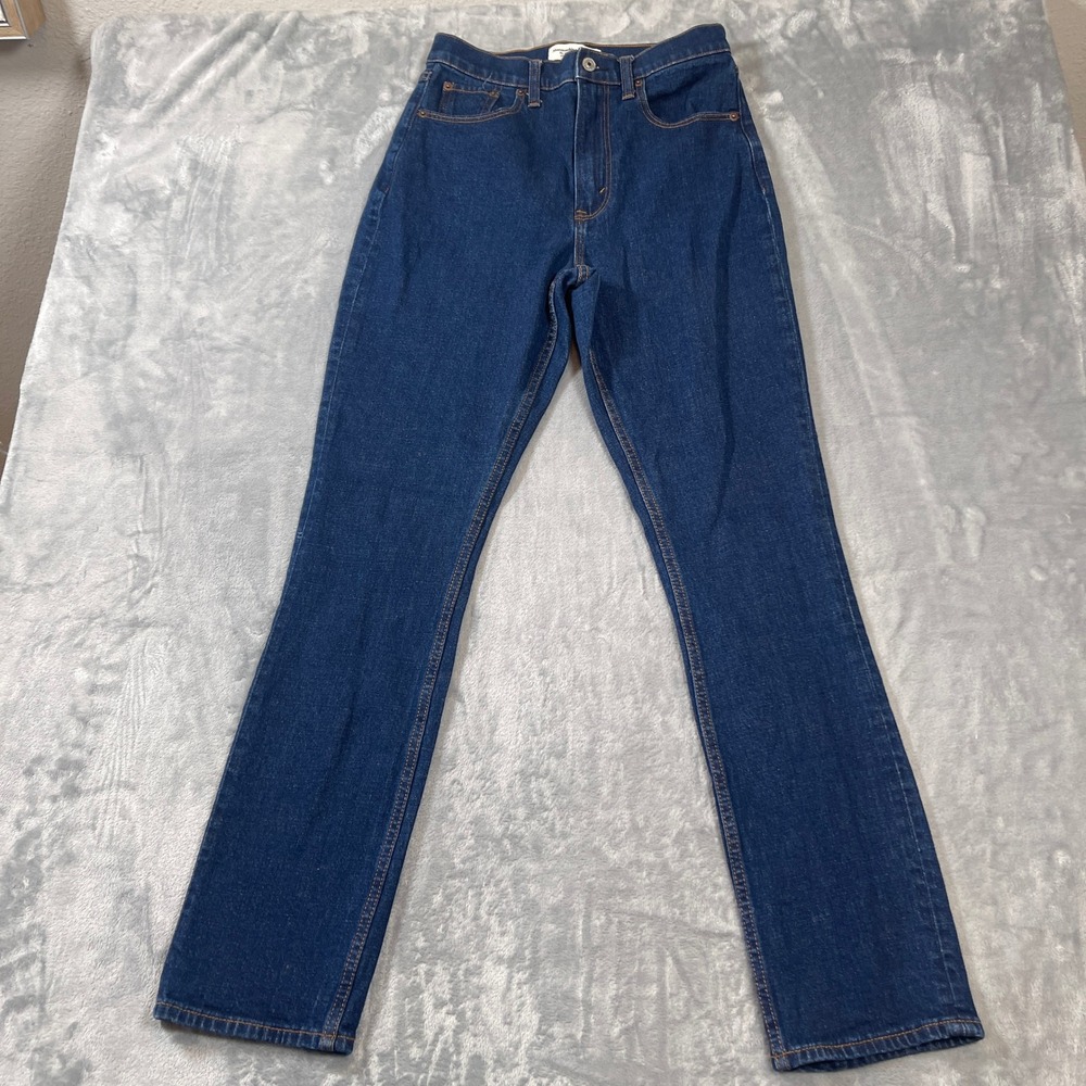 Abercrombie & Fitch Jeans Women 27 4 Slim Straight Ultra High Rise Dark Wash